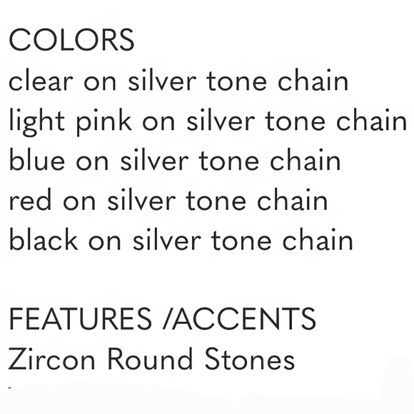 I'll Try To Restock Belly Chain Zircon Clear Pink Blue Red Black Waist Chain - Picture 11 of 16